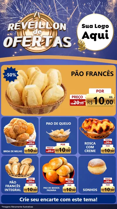 Modelo de Rede Social para Stories com o tema Réveillon de Ofertas para Padaria