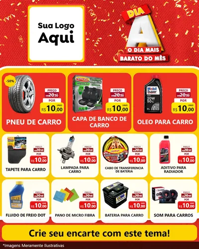 Modelo de Rede Social para Feed Instagram com o tema Dia A o Dia Mais Barato do Mês para Auto peças