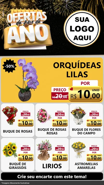 Modelo de Rede Social para Stories com o tema Ofertas de Fim de Ano para Floricultura e jardim