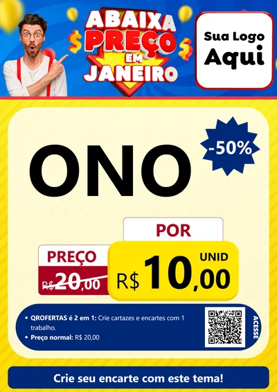 Modelo de Cartaz para Cartaz A4 Vertical com o tema Abaixa Preço em Janeiro para Óticas