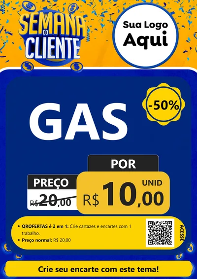 Modelo de Cartaz para Cartaz A4 Vertical com o tema Semana do Cliente para Água e gás