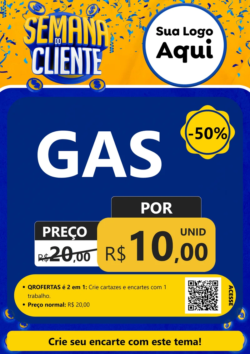 Modelo de Cartaz para Cartaz A4 Vertical com o tema Semana do Cliente para Água e gás