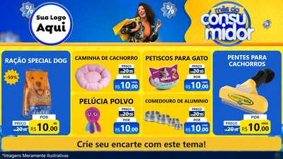 Modelo de TV para TV Horizontal com o tema Mês do Consumidor para Pet Shop