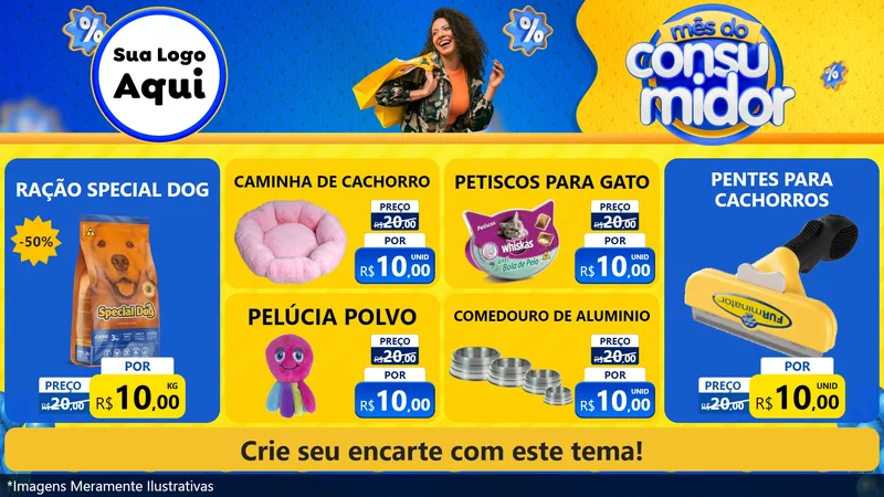 Modelo de TV para TV Horizontal com o tema Mês do Consumidor para Pet Shop