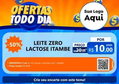 Modelo de Cartaz para Cartaz A4 Horizontal com o tema Ofertas Todo Dia para Frios e Laticínios