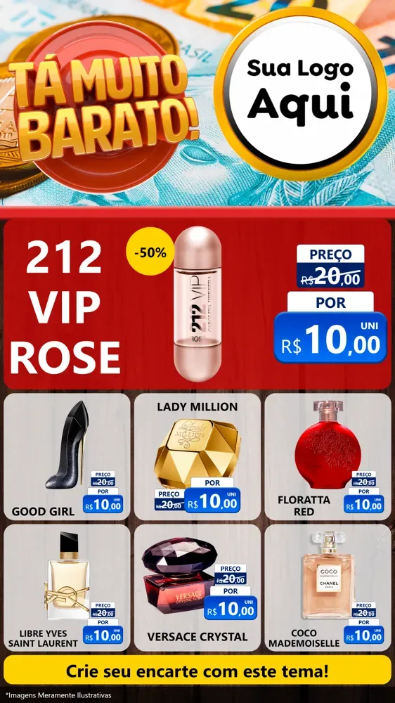 Modelo de Rede Social para Stories com o tema Está Muito Barato para Perfumes