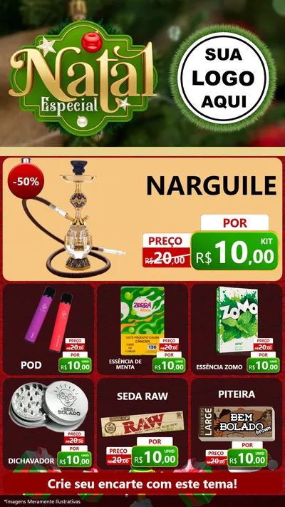 Modelo de Rede Social para Stories com o tema Natal Especial para Tabacaria
