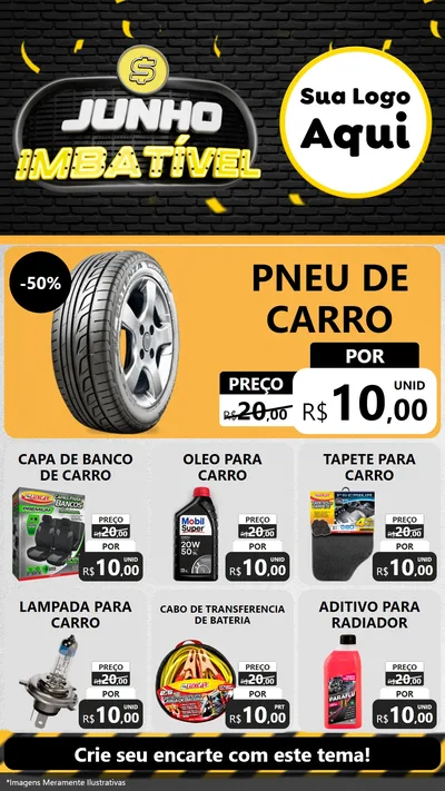 Modelo de Rede Social para Stories com o tema Junho Imbatível para Auto peças