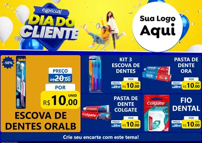 Modelo de Encarte para Encarte A4 Horizontal com o tema Especial Dia do Cliente para Higiene Pessoal