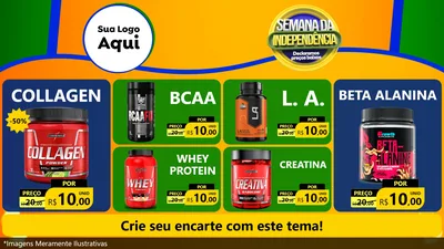 Modelo de TV para TV Horizontal com o tema Semana da Independência Declaramos Preços Baixos para Suplementos alimentares