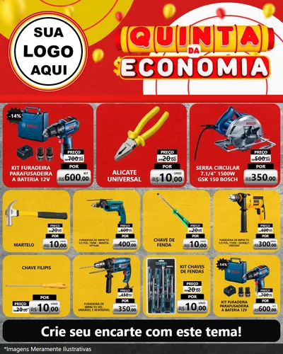 Modelo de Rede Social para Feed Instagram com o tema Quinta da Economia para Maquinas e Ferramentas