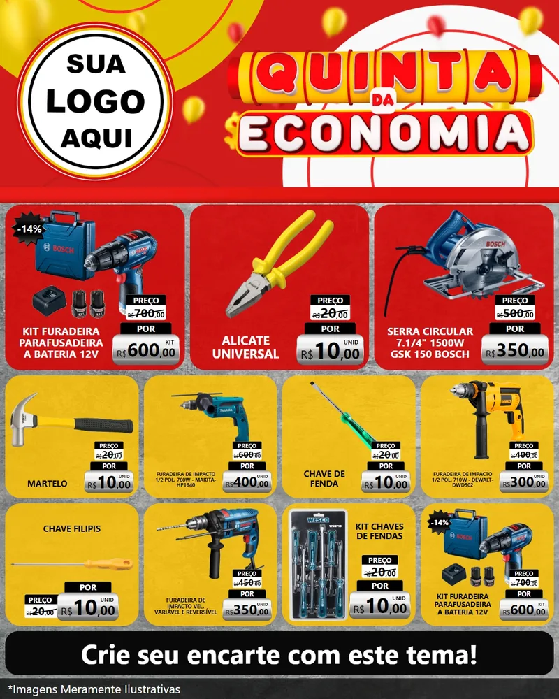 Modelo de Rede Social para Feed Instagram com o tema Quinta da Economia para Maquinas e Ferramentas