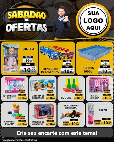 Modelo de Rede Social para Feed Instagram com o tema Sabadão de Ofertas para Brinquedos