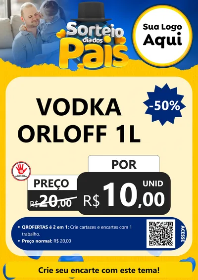 Modelo de Cartaz para Cartaz A4 Vertical com o tema Sorteio Dia Dos Pais para Distribuidora de bebidas