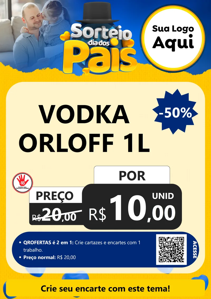 Modelo de Cartaz para Cartaz A4 Vertical com o tema Sorteio Dia Dos Pais para Distribuidora de bebidas