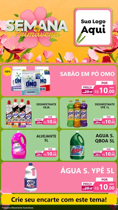 Modelo de TV para TV Vertical com o tema Semana da Primavera para Produtos de Limpeza