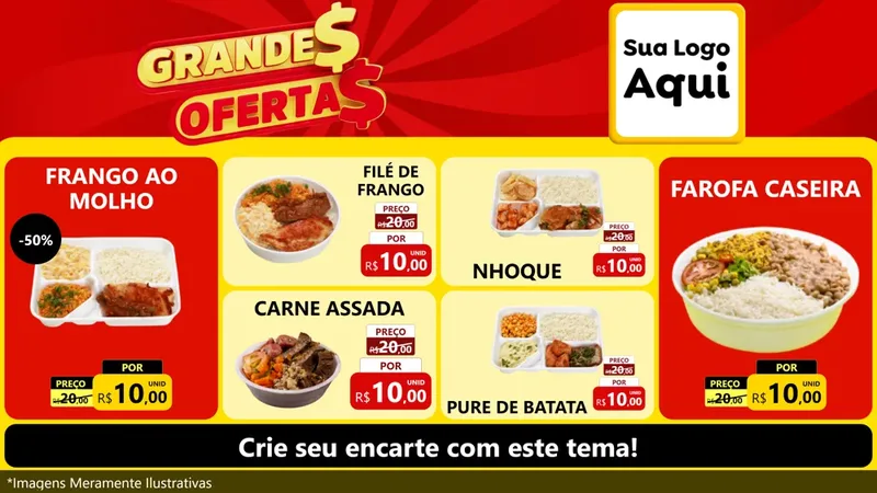 Modelo de TV para TV Horizontal com o tema Grandes Ofertas para Restaurante
