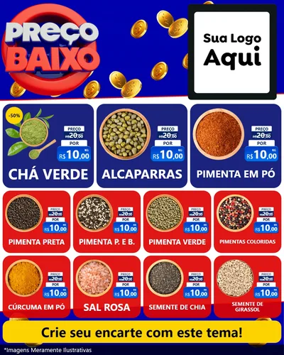 Modelo de Rede Social para Feed Instagram com o tema Preço Baixo para Produtos Naturais