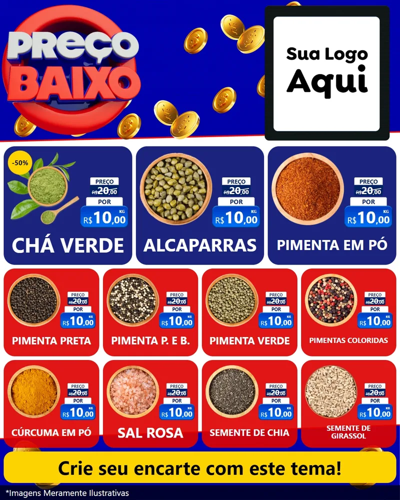 Modelo de Rede Social para Feed Instagram com o tema Preço Baixo para Produtos Naturais
