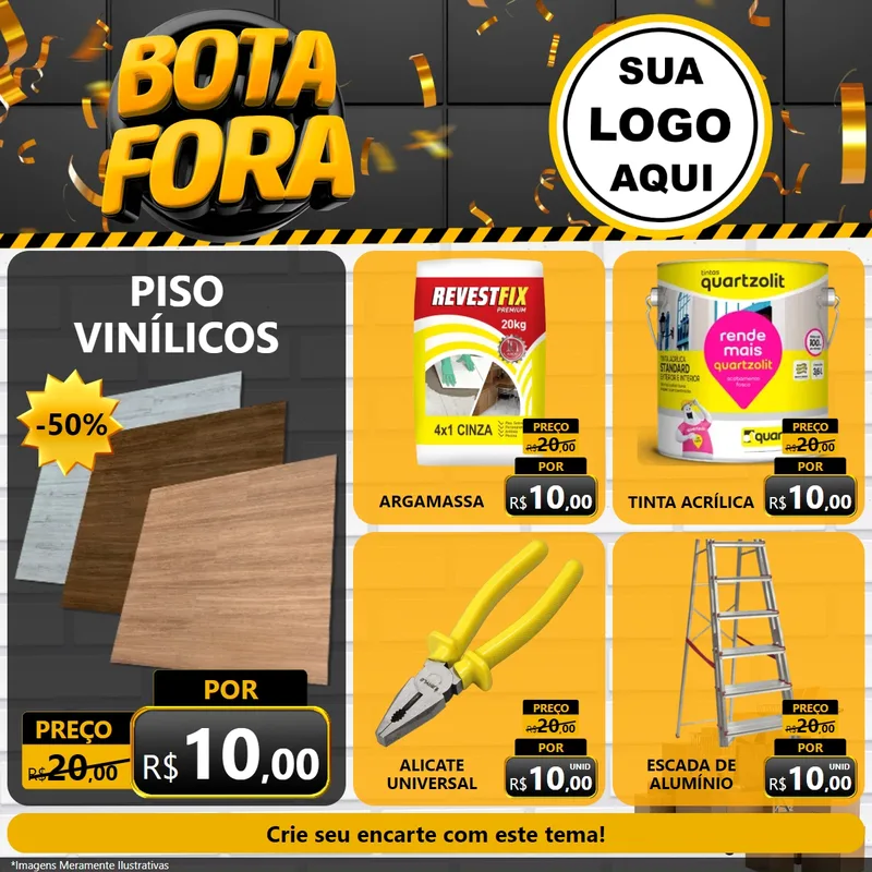 Modelo de Rede Social para Feed Facebook com o tema Bota Fora para Material para Construção