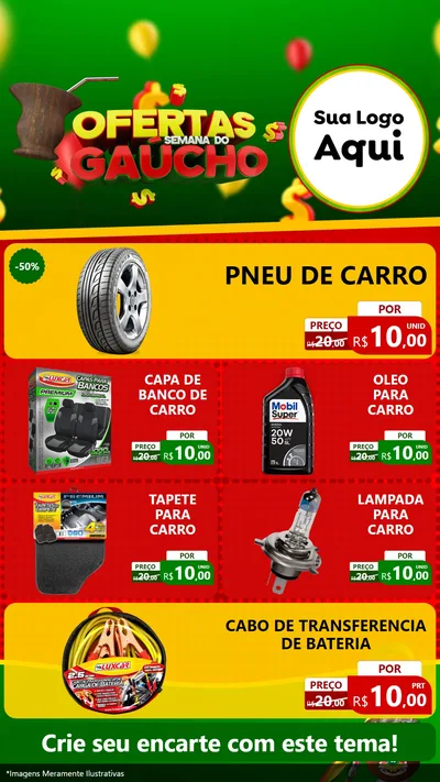 Modelo de TV para TV Vertical com o tema Ofertas Semana Do Gaúcho para Auto peças