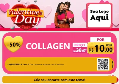 Modelo de Cartaz para Cartaz A4 Horizontal com o tema Valentine's Day para Suplementos alimentares