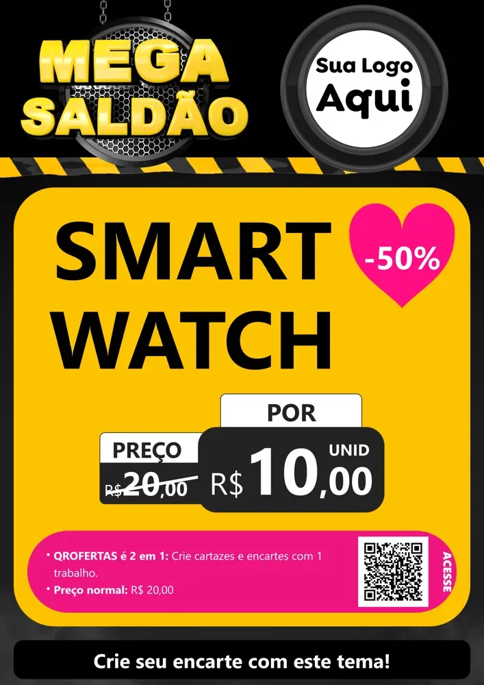 Modelo de Cartaz para Cartaz A4 Vertical com o tema Mega Saldão para Informática