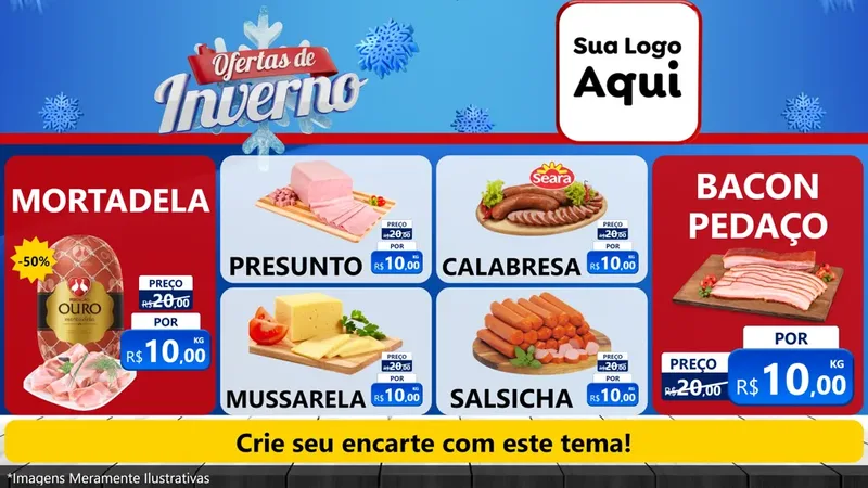Modelo de TV para TV Horizontal com o tema Ofertas de Inverno para Frios e Laticínios