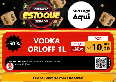 Modelo de Cartaz para Cartaz A4 Horizontal com o tema Operação Estoque Zerado para Distribuidora de bebidas