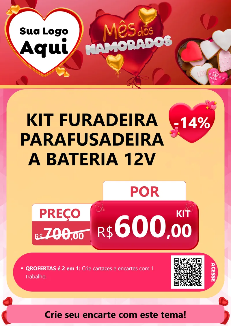 Modelo de Cartaz para Cartaz A4 Vertical com o tema Mês dos Namorados para Maquinas e Ferramentas