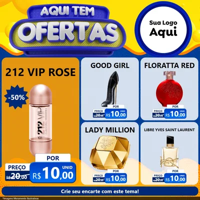 Modelo de Rede Social para Feed Facebook com o tema Aqui Tem Ofertas para Perfumes