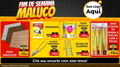 Modelo de TV para TV Horizontal com o tema Final de Semana Maluco para Material para Construção