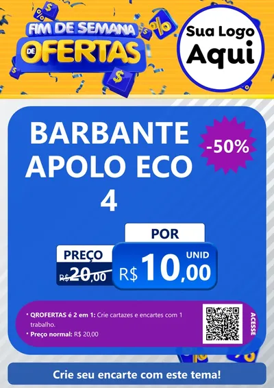 Modelo de Cartaz para Cartaz A4 Vertical com o tema Fim de Semana de Ofertas para Armarinho e Aviamentos