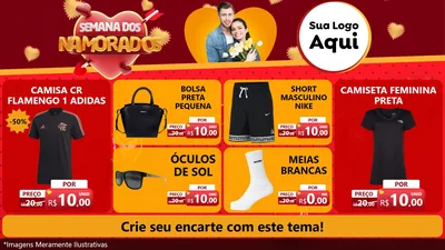 Modelo de TV para TV Horizontal com o tema Semana dos Namorados para Roupas e acessórios