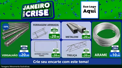 Modelo de TV para TV Horizontal com o tema Janeiro Sem Crise para Ferragens