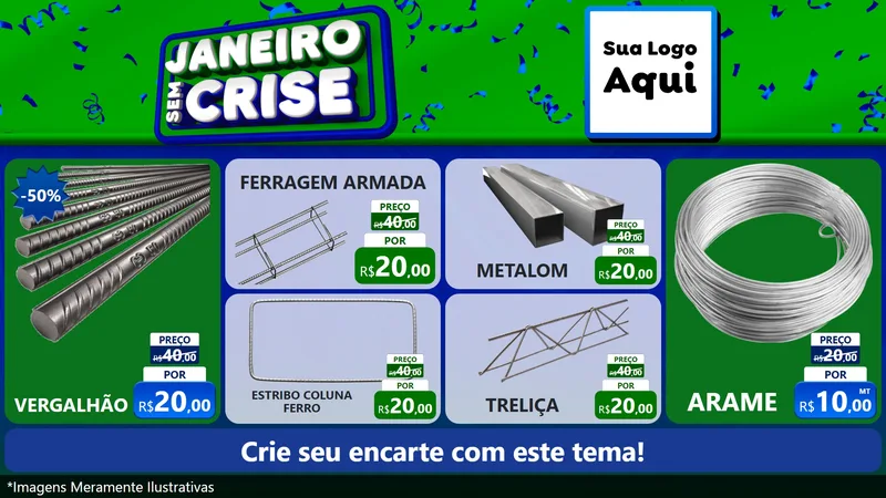 Modelo de TV para TV Horizontal com o tema Janeiro Sem Crise para Ferragens