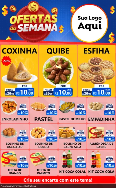 Modelo de Encarte para Encarte Grande com o tema Ofertas Da Semana para Salgadaria