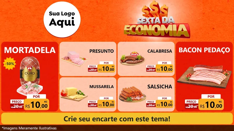 Modelo de TV para TV Horizontal com o tema Sexta da Economia para Frios e Laticínios