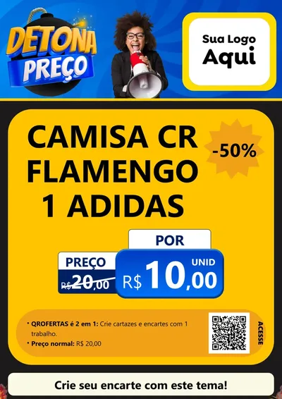 Modelo de Cartaz para Cartaz A4 Vertical com o tema Detona Preços para Roupas e acessórios