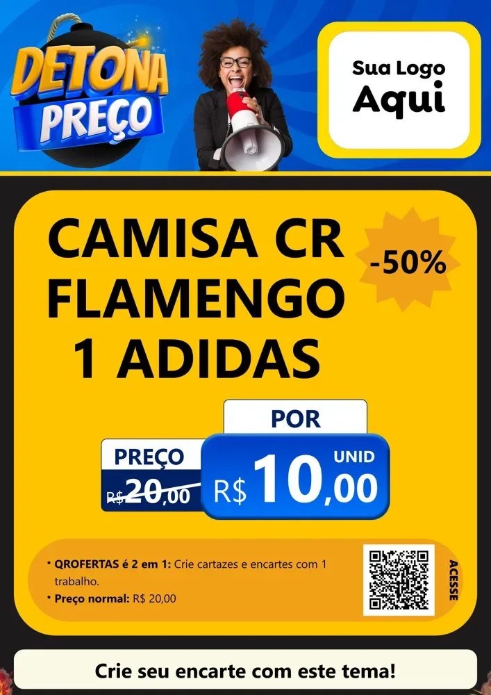 Modelo de Cartaz para Cartaz A4 Vertical com o tema Detona Preços para Roupas e acessórios