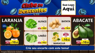 Modelo de TV para TV Horizontal com o tema Clube de Descontos para Hortifrúti