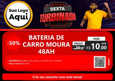 Modelo de Cartaz para Cartaz A4 Horizontal com o tema Sexta Turbinada para Baterias Elétricas
