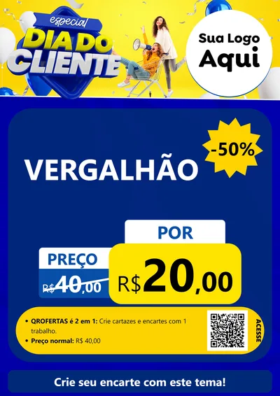 Modelo de Cartaz para Cartaz A4 Vertical com o tema Especial Dia do Cliente para Ferragens