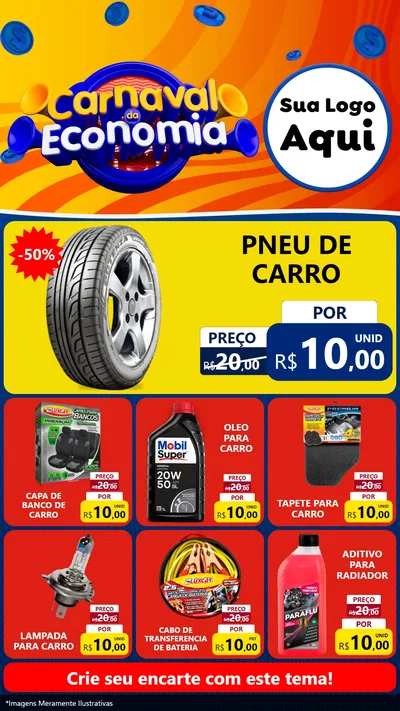 Modelo de Rede Social para Stories com o tema Carnaval da Economia para Auto peças
