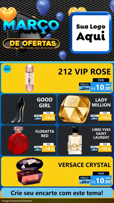 Modelo de TV para TV Vertical com o tema Março de Ofertas para Perfumes