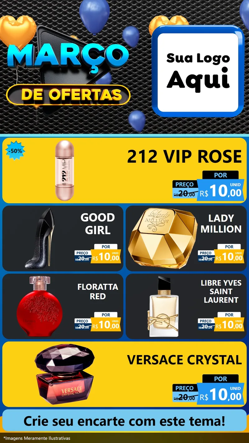 Modelo de TV para TV Vertical com o tema Março de Ofertas para Perfumes