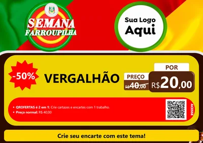 Modelo de Cartaz para Cartaz A4 Horizontal com o tema Semana Farroupilha para Ferragens