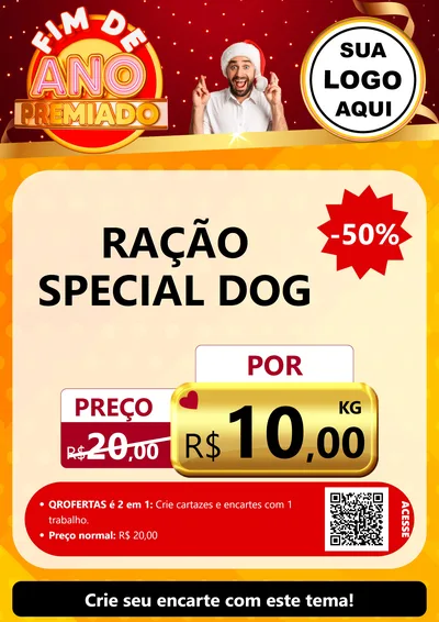 Modelo de Cartaz para Cartaz A4 Vertical com o tema Fim de Ano Premiado para Pet Shop