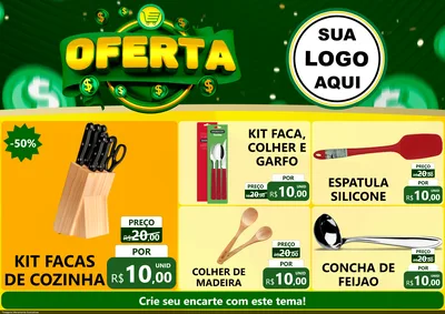 Modelo de Encarte para Encarte A4 Horizontal com o tema Oferta para Utilidades Domésticas