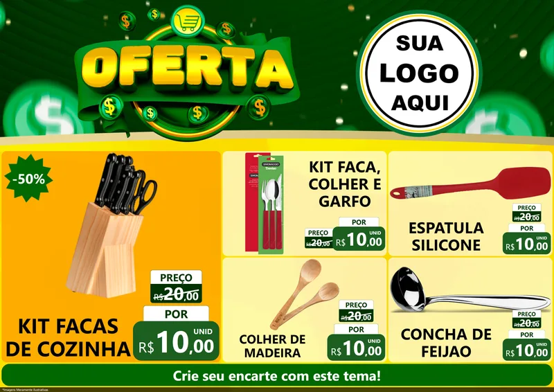 Modelo de Encarte para Encarte A4 Horizontal com o tema Oferta para Utilidades Domésticas